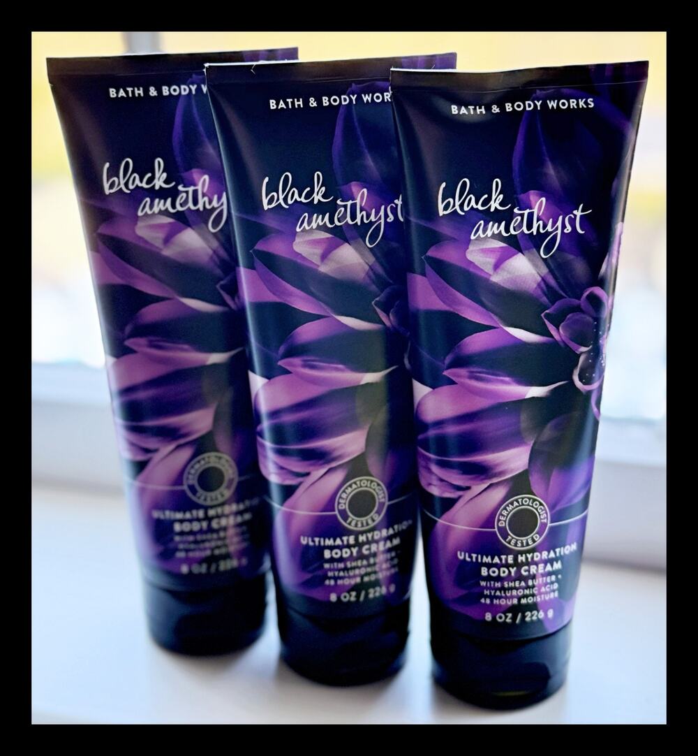 Bath & Body Works Black Amethyst 8 oz Ultimate Hydration Body Cream x3